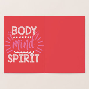 Tarjeta Con Relieve Metalizado Cuerpo Mente Espíritu