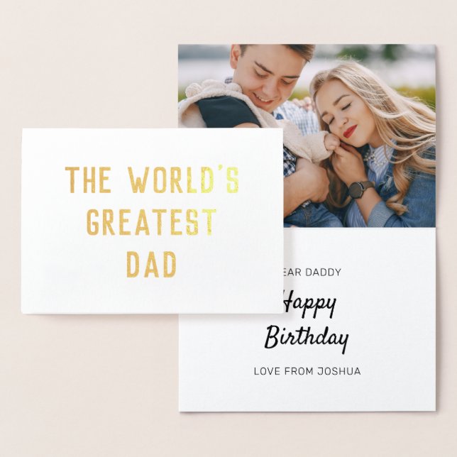 Tarjeta Con Relieve Metalizado Cumpleaños | Añadir su propia foto (Demostración)