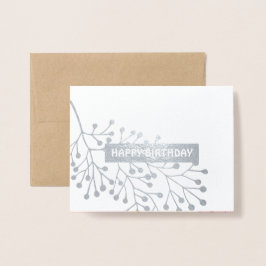 Tarjeta Con Relieve Metalizado Cumpleaños. Color de agua rosado