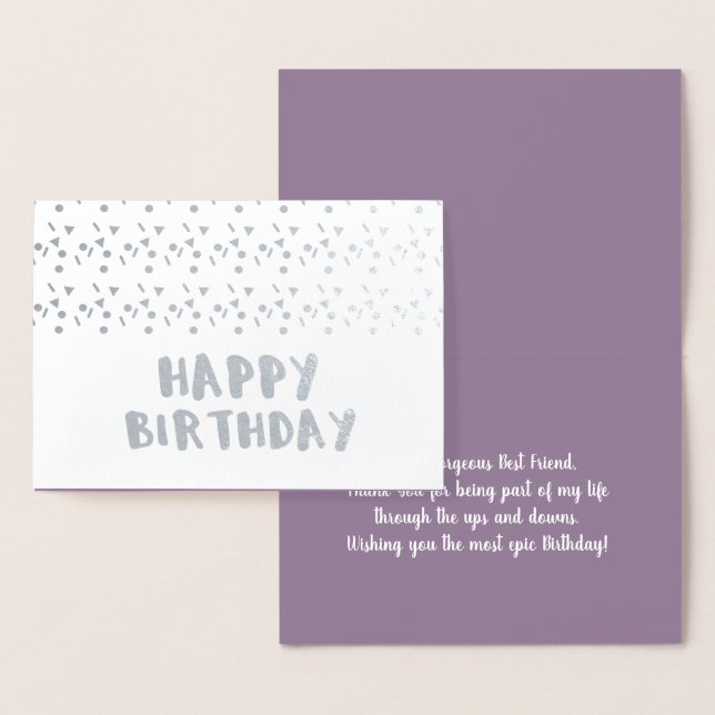 Tarjeta Con Relieve Metalizado Cumpleaños de la burbuja geométrica de Confetti mi (Demostración)