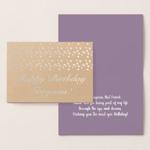 Tarjeta Con Relieve Metalizado Cumpleaños geométrico de Confetti Minimalista