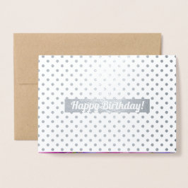 Tarjeta Con Relieve Metalizado Cumpleaños. Lujo floral