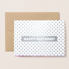 Tarjeta Con Relieve Metalizado Cumpleaños. Lujo floral