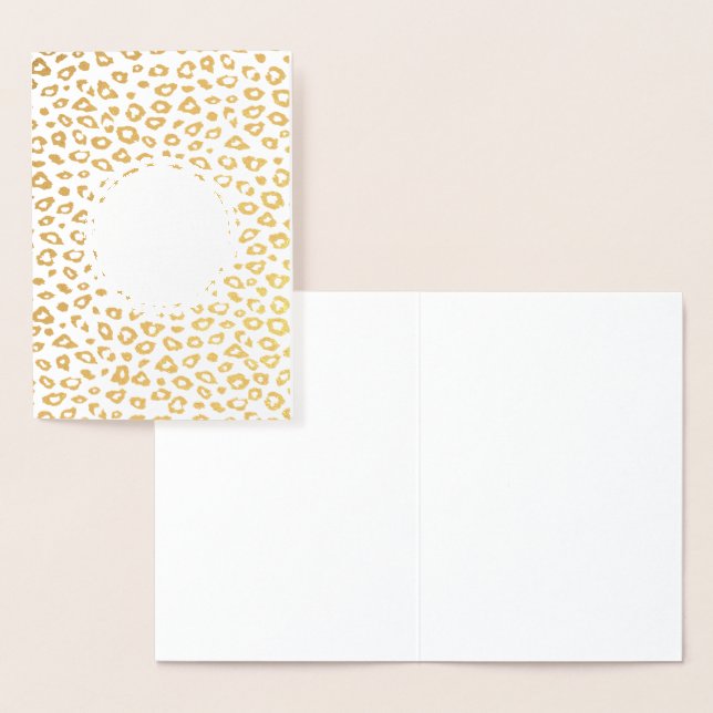 Tarjeta Con Relieve Metalizado Cumpleaños personalizado de la impresión Gold Leop (Demostración)