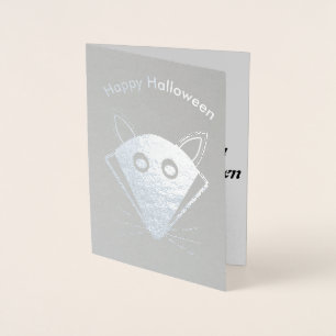Tarjeta Con Relieve Metalizado Cute Halloween Wolf Relieve metalizado Card