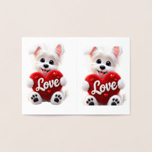 Tarjeta Con Relieve Metalizado Cute Love Puppy Baby Desig