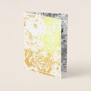 Tarjeta Con Relieve Metalizado Dahlia blanca