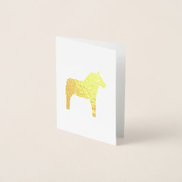 Tarjeta Con Relieve Metalizado Dala Horse Gold personalizado