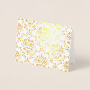 Tarjeta Con Relieve Metalizado Damasco de oro