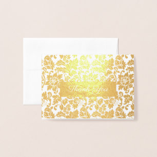 Tarjeta Con Relieve Metalizado Damasco floral