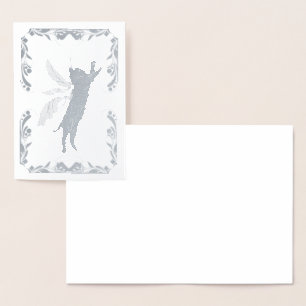 Tarjeta Con Relieve Metalizado Dandelia de gato cósmico