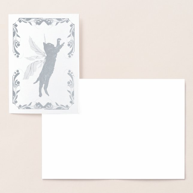 Tarjeta Con Relieve Metalizado Dandelia de gato cósmico (Demostración)