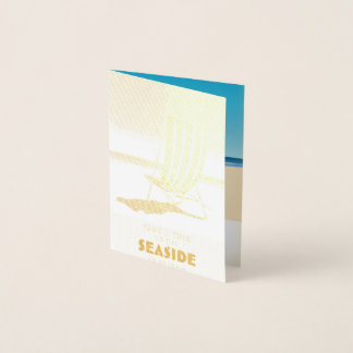Tarjeta Con Relieve Metalizado Dé un paseo a la costa