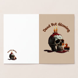 Tarjeta Con Relieve Metalizado Dead But Glowing Halloween Foil Card
