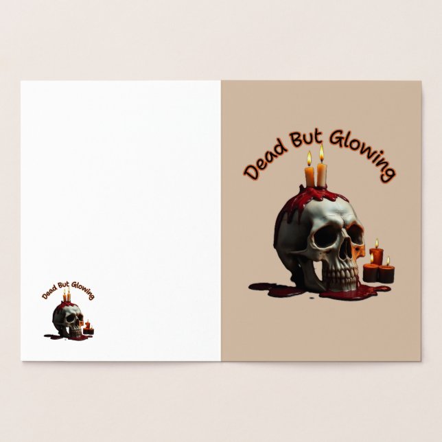 Tarjeta Con Relieve Metalizado Dead But Glowing Halloween Foil Card (Interior)