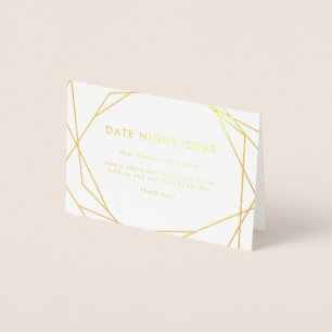 Tarjeta Con Relieve Metalizado Decor de Boda geométrico asimétrico de ideas de fe