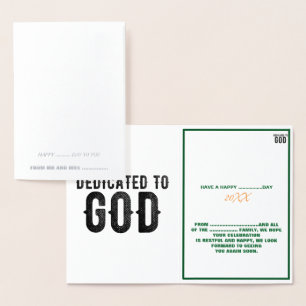 TARJETA CON RELIEVE METALIZADO DEDICADO A DIOS PERSONALIZABLE GUAY TEXTO NEGRO