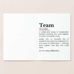 Tarjeta Con Relieve Metalizado Definición de equipo – El poder de la colaboración