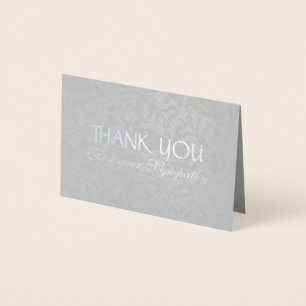Tarjeta Con Relieve Metalizado Delicado Patrón Floral Simpatía Gracias Relieve me