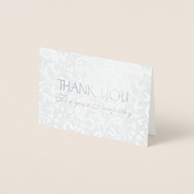 Tarjeta Con Relieve Metalizado Delicado Patrón Floral Simpatía Gracias Relieve me (Anverso)