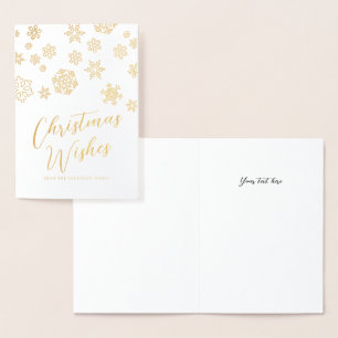 Tarjeta Con Relieve Metalizado Deseos de Navidad de Oro