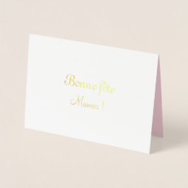 Tarjeta Con Relieve Metalizado Día de la Madre Francesa con rosas -