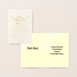 Tarjeta Con Relieve Metalizado Día de la Madre personalizado con poema original h