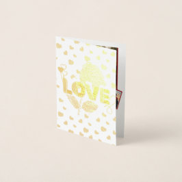 Tarjeta Con Relieve Metalizado Día de San Valentín fotográfico personalizado