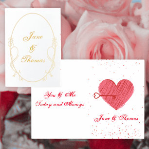 Tarjeta Con Relieve Metalizado Día de San Valentín romántico de vintage del coraz