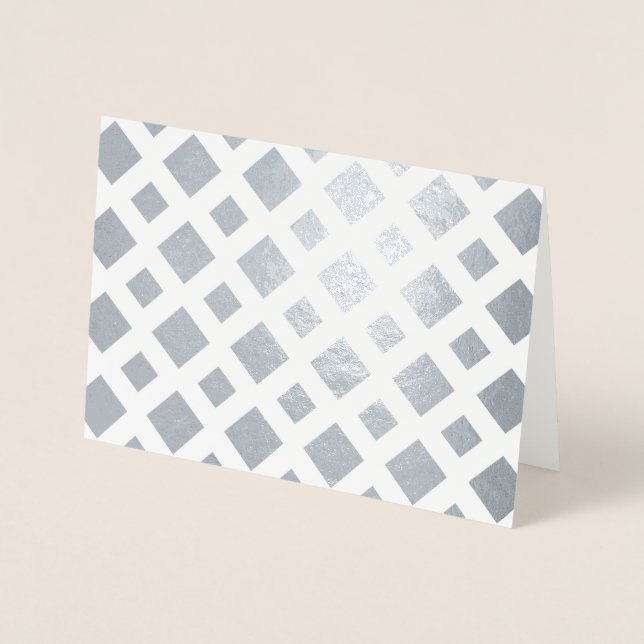 Tarjeta Con Relieve Metalizado Diamantes de Relieve metalizado plateado en el Ent (Anverso)