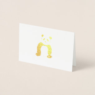 Tarjeta Con Relieve Metalizado Dibujo de panda blanco y negro lindo