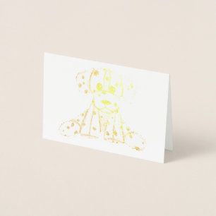 Tarjeta Con Relieve Metalizado Dibujo de perro de peluche dálmata contorno simple