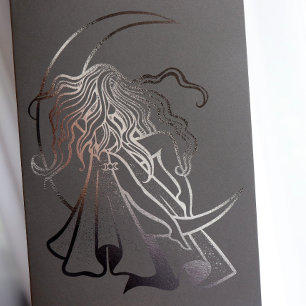Tarjeta Con Relieve Metalizado Diosa de la Luna