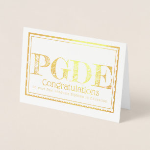 Tarjeta Con Relieve Metalizado Diploma de Postgrado en Educación para Profesores
