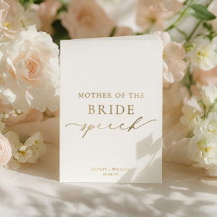 Tarjeta Con Relieve Metalizado Discurso de boda de la madre de la novia de Ellesm