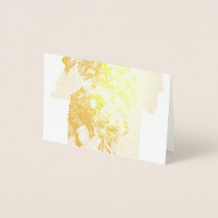 Tarjeta Con Relieve Metalizado Diseño de Boda Terrier