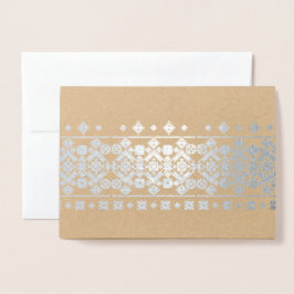 Tarjeta Con Relieve Metalizado Diseño de bordado