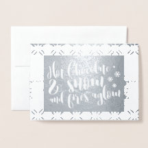 Diseño de rima de nieve y chocolate caliente