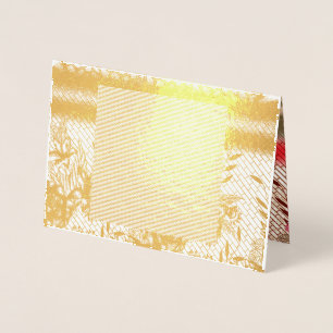 Tarjeta Con Relieve Metalizado Diseño de tejidos intrincados con motivos florales