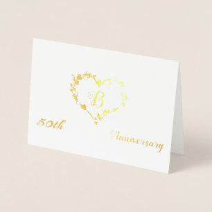 Tarjeta Con Relieve Metalizado Diseño del 50º Aniversario de Monogram