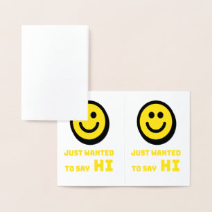 Tarjeta Con Relieve Metalizado Diseño sonriente