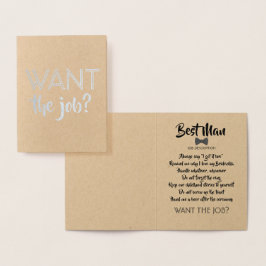 Tarjeta Con Relieve Metalizado Divertida Propuesta De Groomsman - ¿Quieres El Tra