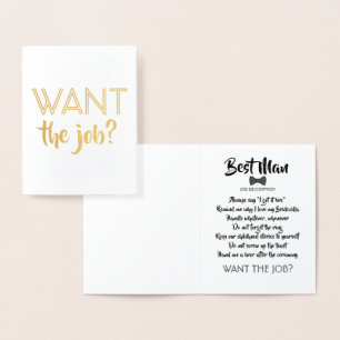 Tarjeta Con Relieve Metalizado Divertida Propuesta De Groomsman - ¿Quieres El Tra