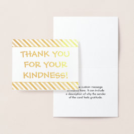 Tarjeta Con Relieve Metalizado Divertido y optimista "¡GRACIAS POR TU AMABILIDAD!