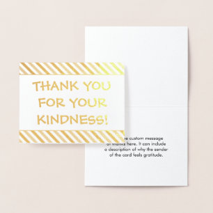 Tarjeta Con Relieve Metalizado Divertido y optimista "¡GRACIAS POR TU AMABILIDAD!