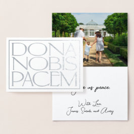 Tarjeta Con Relieve Metalizado Dona Nobis Pacem Elegant Danos Paz