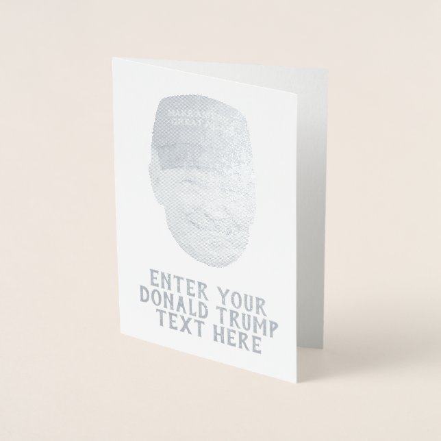 TARJETA CON RELIEVE METALIZADO DONALD TRUMP MAGA PERSONALIZADA (Anverso)