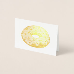 Tarjeta Con Relieve Metalizado Donut metálico con Sprinkles Doughnut Alimento par