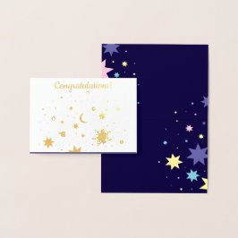 Tarjeta Con Relieve Metalizado Dulces estrellas.