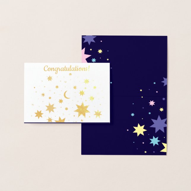 Tarjeta Con Relieve Metalizado Dulces estrellas. (Demostración)